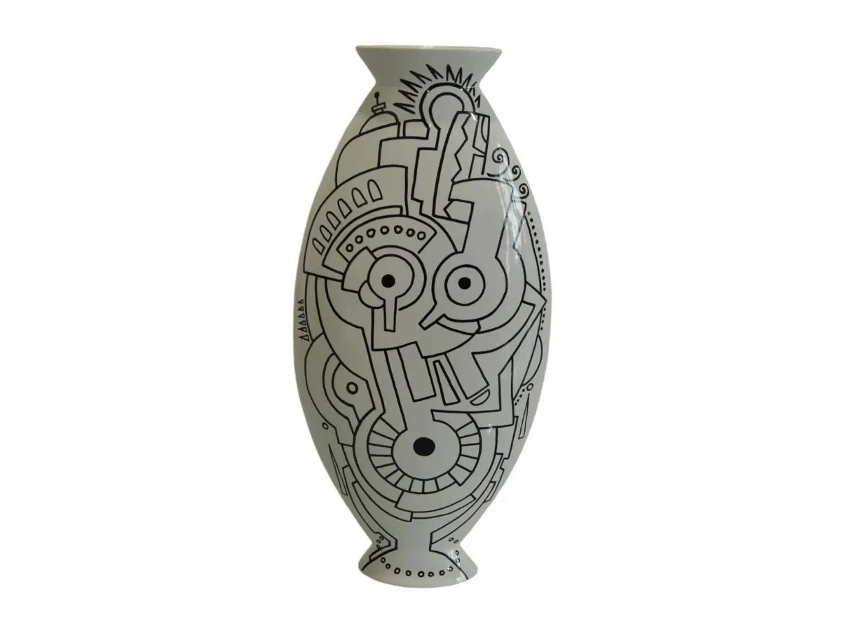 Vaso in ceramica di Alessandro Guerriero vintage, 4