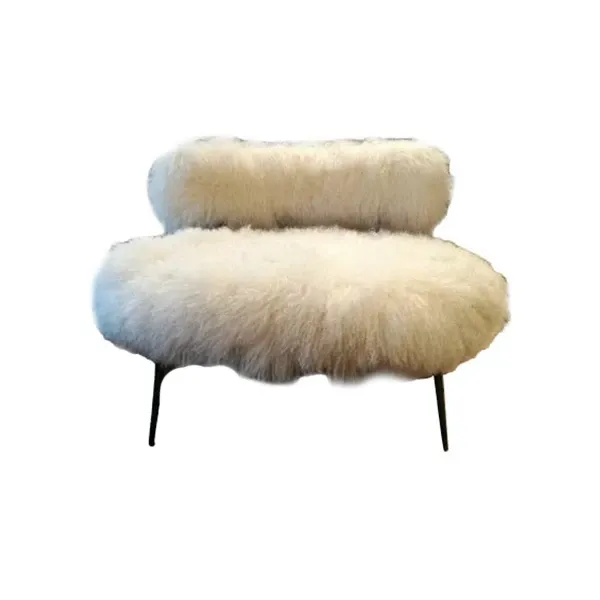 Nepal Mama armchair in Mongolia leather (white), Baxter image