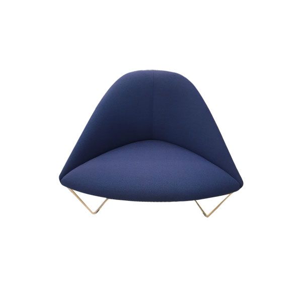 Colina M sled armchair steel and fabric (blue), Arper image