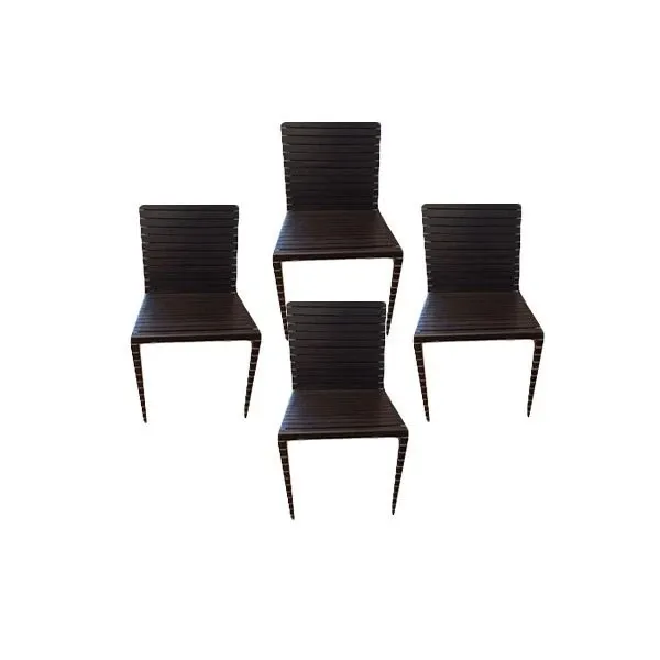 Set aus 4 Stühlen MM01 von Jean Nouvel (Ledergurte) 2