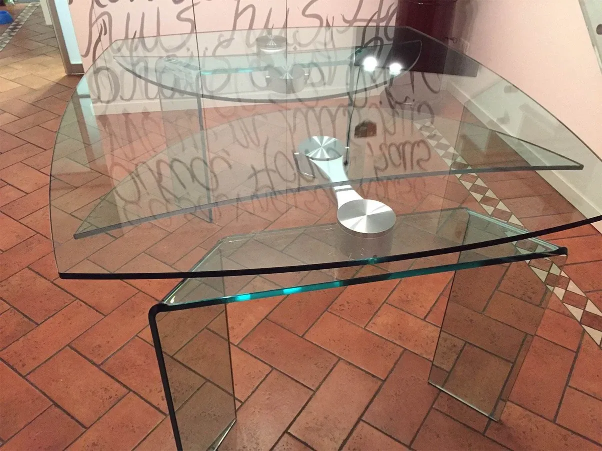 Tavolo ovale Ray Plus allungabile vetro (trasparente) 1