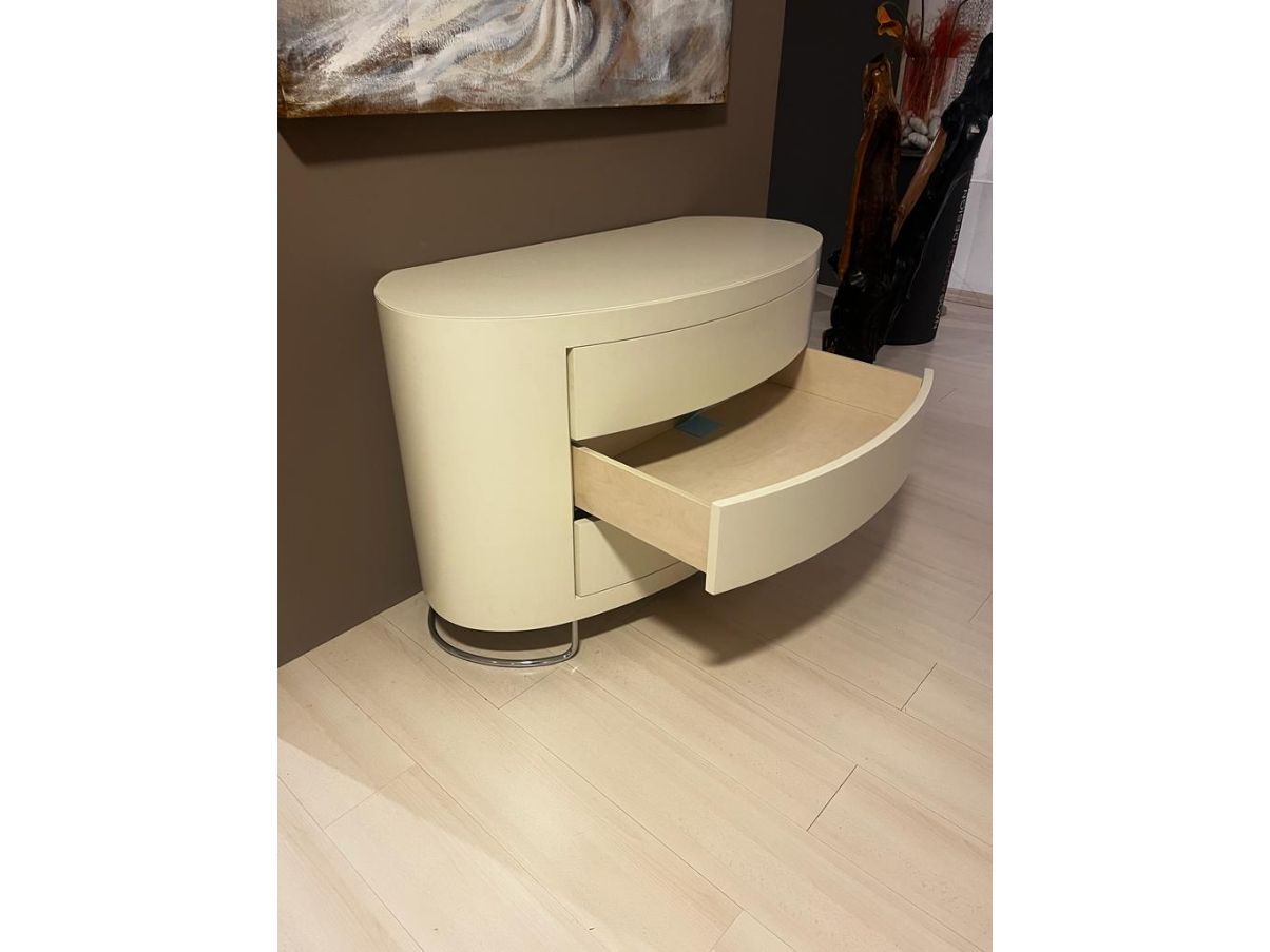 Chest of drawers in lacquered wood and chromed base, Misuraemme Side