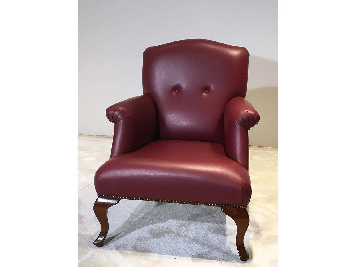 Armchair with armrests Rosemary leather (burgundy) 4
