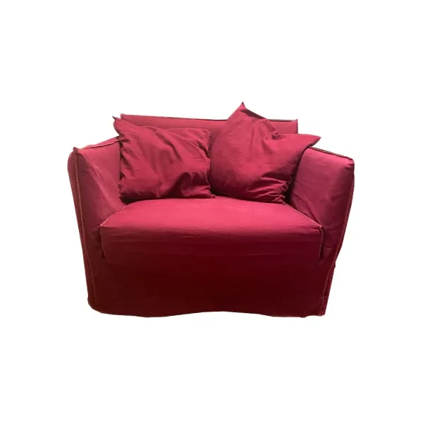 Ghost armchair in removable fabric (bordeaux) 