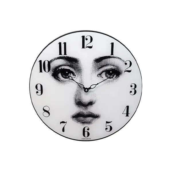 Vintage glass wall clock (1990s), Fornasetti image