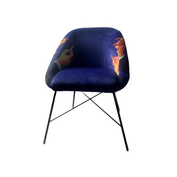 Toilet Paper armchair in blue fabric, Seletti image