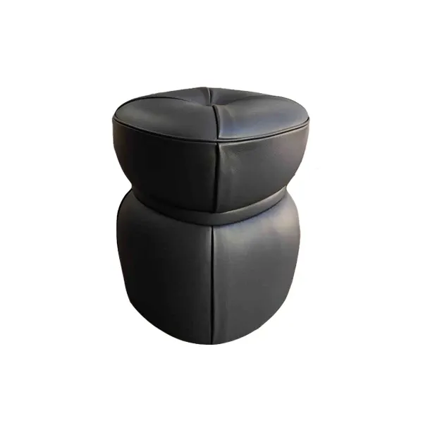 Lepli pouf by Kensaku Oshiro in leather (gray), Poltrona Frau image