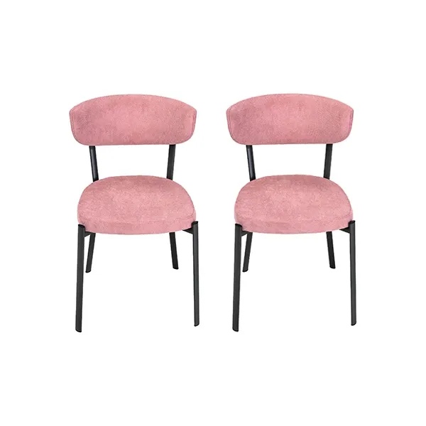 Set of 2 Scirocco chairs in fabric (pink), Nitesco International image