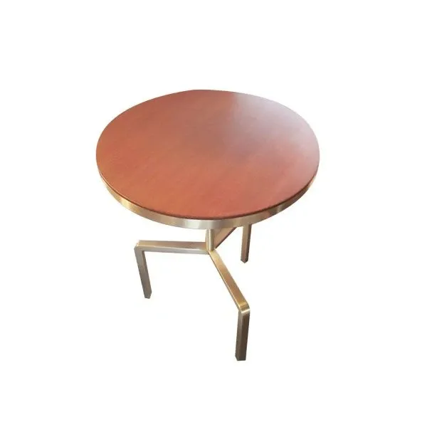 Kidd high coffee table in Canaletto walnut and steel, Flexform 1