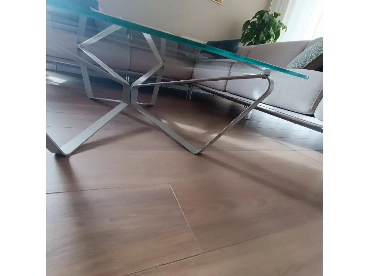 Tavolino rettangolare Loop in vetro, Bontempi 3
