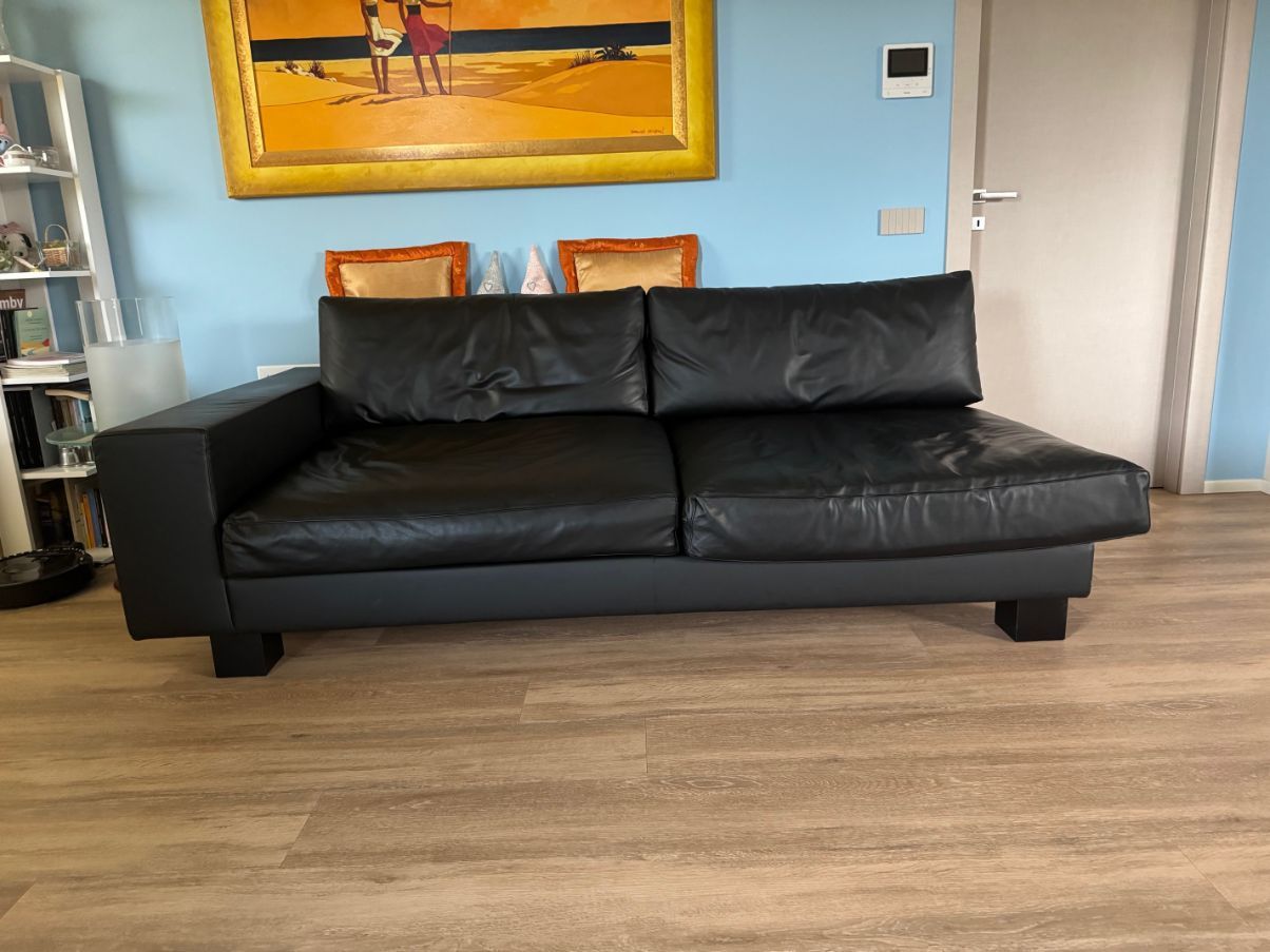 Sofá modular y componible de cuero (negro) Optional10