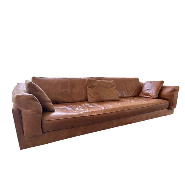 Cognac colored leather sofa, Frigerio  image