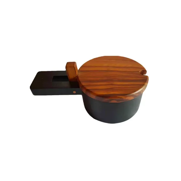 Twergi cheese bowl in pear wood and crystal, Alessi image