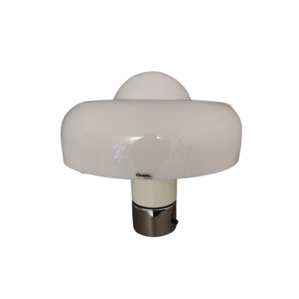 Lampada da tavolo Brumbury bianca di Luigi Massoni (anni '70), iguzzini image
