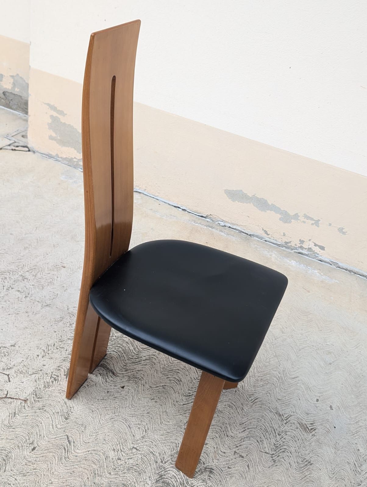 6er Set Esszimmerstühle aus Kirschholz und Leder von Mario Marenco (70er Jahre) Optional9