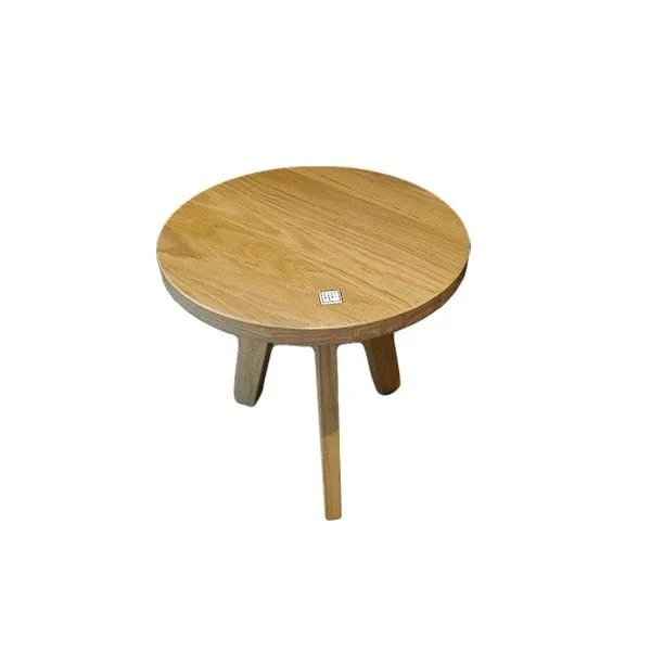 Socotra 40 round coffee table in oak wood, Disegno Mobile image