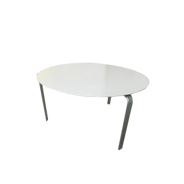 Dan round coffee table in aluminum and MDF (white), DePadova image