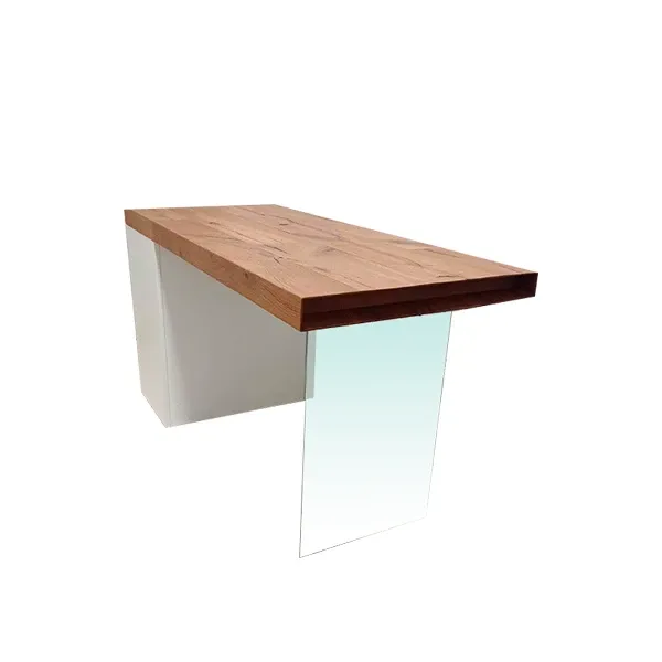 Rectangular suspended island table with glass (white), Lago image