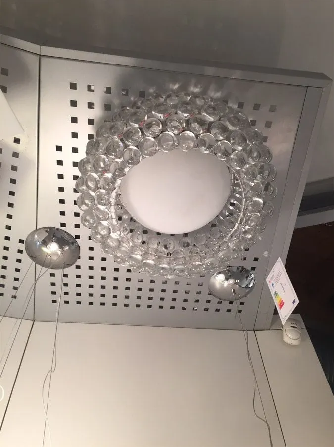 Lampada da soffitto Caboche LED vetro e metallo 1
