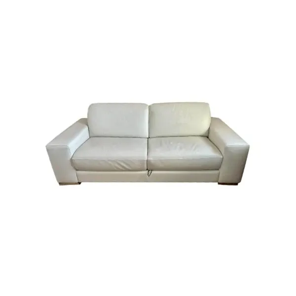 Divano-letto 3 posti Clark in pelle (bianco) 1