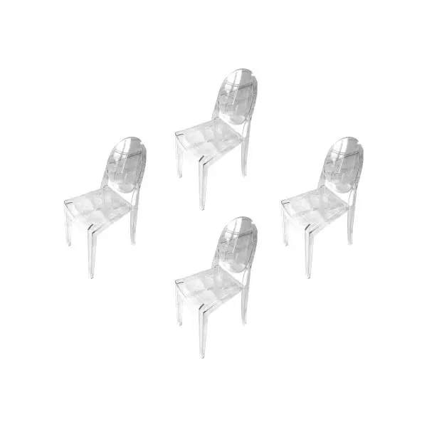 Set of 4 Victoria Ghost chairs by Philippe Starck, Kartell image