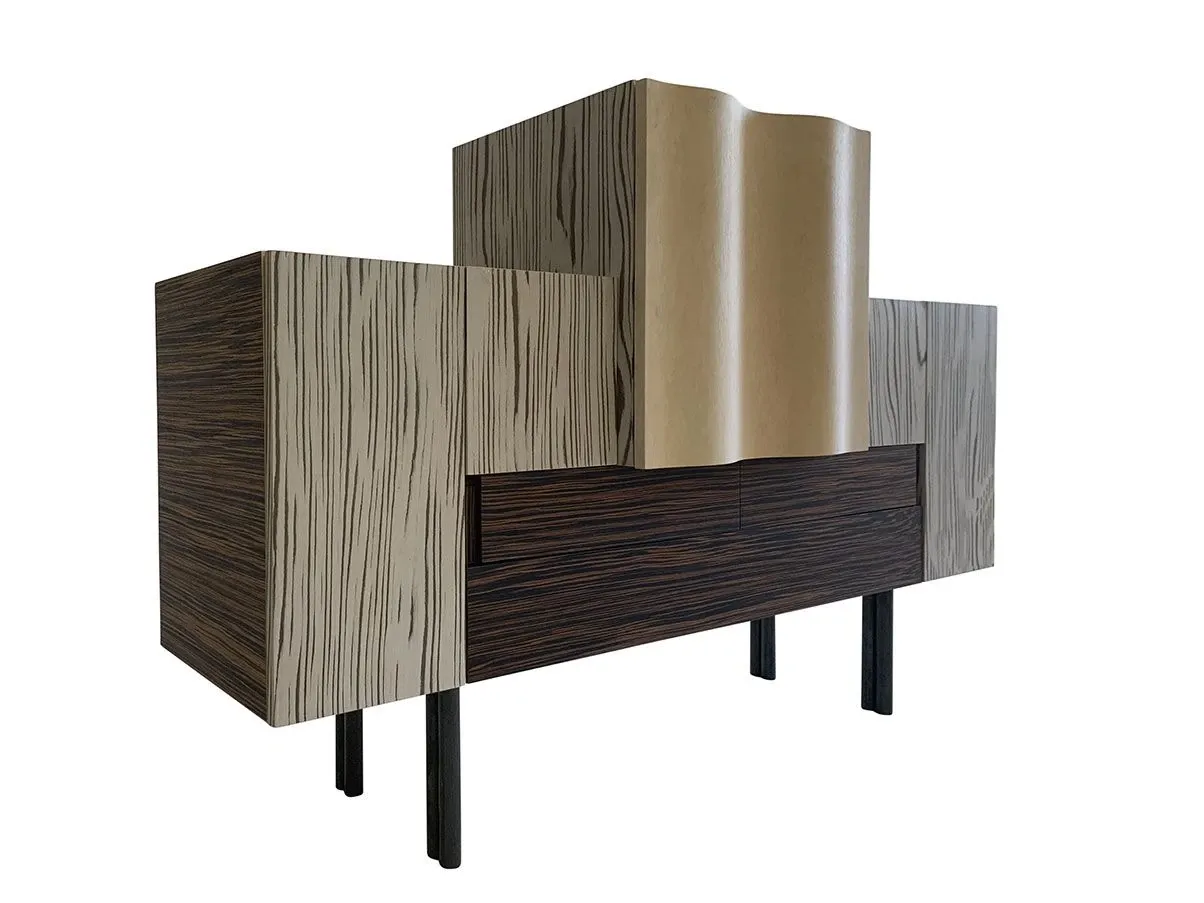 Madia FS014 stile Art Déco in legno zebrato, Carpanese Home 4