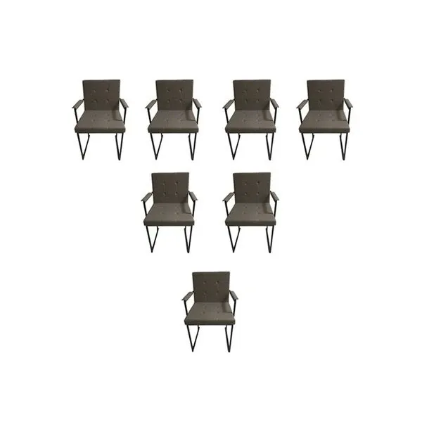 Set of 7 Kate chairs in eco-leather and steel, Cattelan image