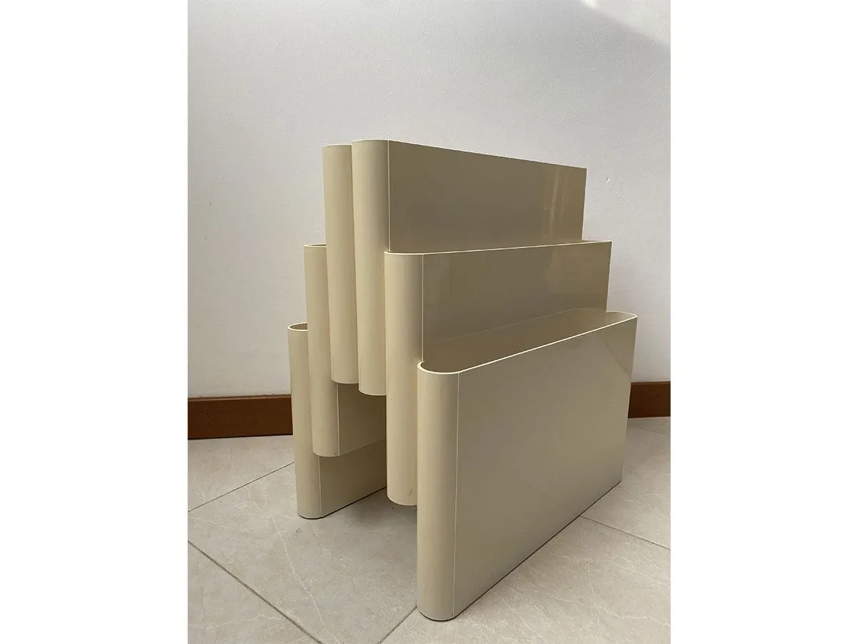 Portariviste vintage con 6 tasche (bianco), Kartell 