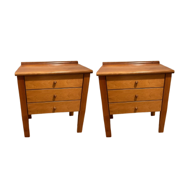 Set van twee nachtkastjes van notenhout (jaren '90) image