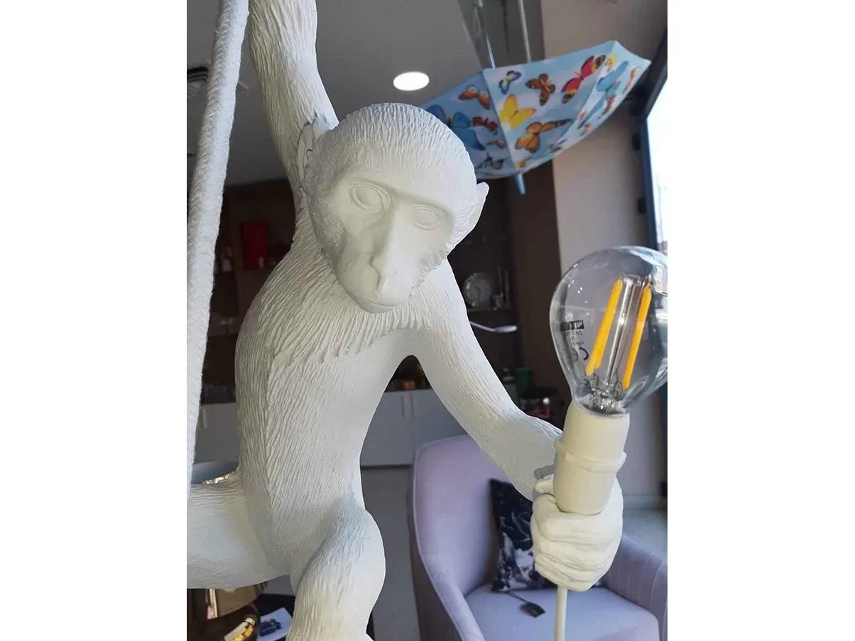 Lampada a sospensione Monkey Lamp resina (bianco) 3