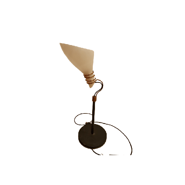 Glass and bronze table lamp, Vistosi image