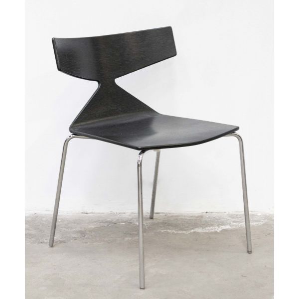 Saya black stackable wooden chair by Lievore Altherr Molina, Arper image