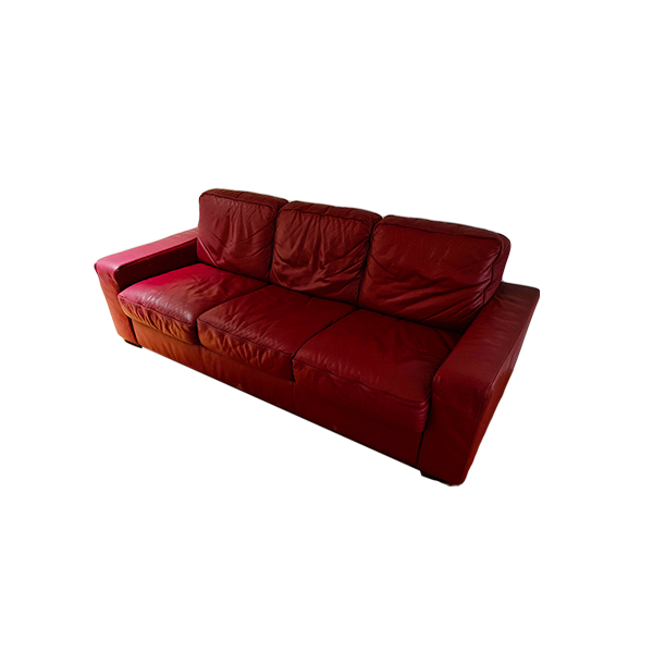 Leather sofa bed (burgundy) | Deesup