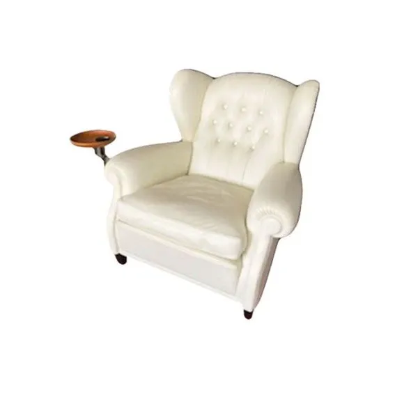 Iconic 1919 armchair leather and tray (white), Poltrona Frau image