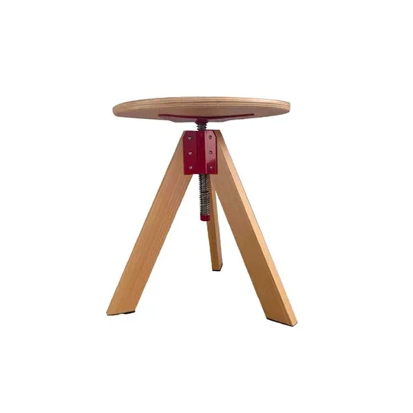 Giotto stool in wood with adjustable seat, Zanotta image