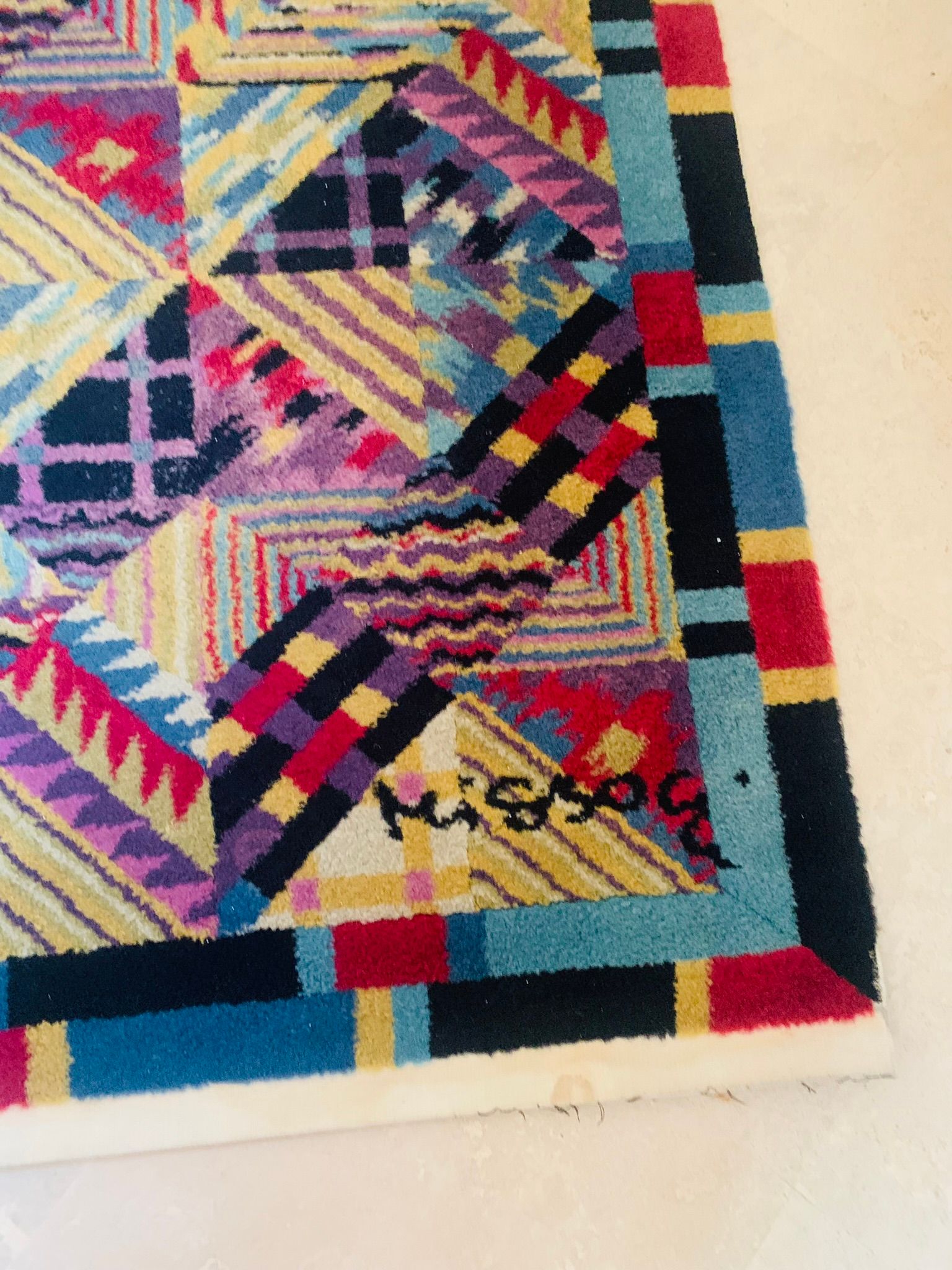 Vintage Wollteppich Mehrfarbig Luxor 1980er Brand