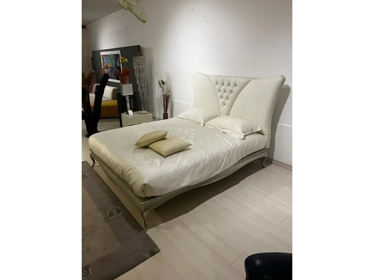 Double bed in leather and Swarovski, Antica Ebanisteria 1
