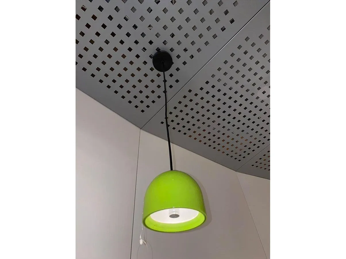 Wan S suspension lamp in aluminum (green), Flos 1