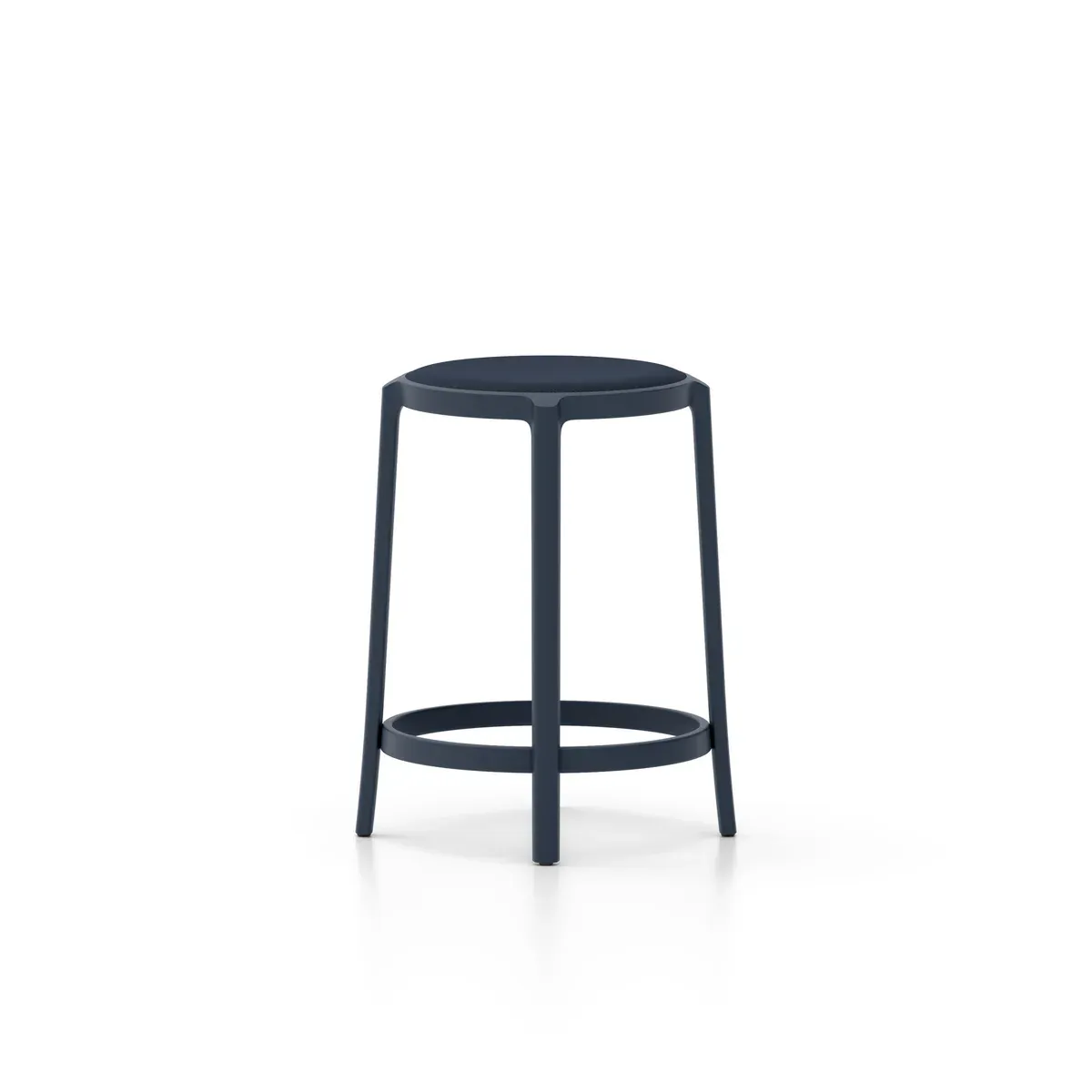 Sgabello imbottito On e On blu di Barber e Osgerby, Emeco  Side