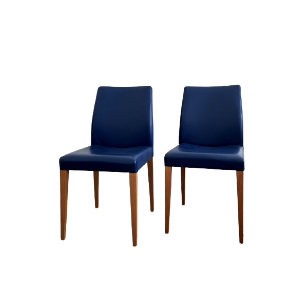 Set of 2 blue Liz chairs, Poltrona Frau image
