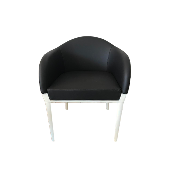 Image of Poltroncina Agata in frassino ed ecopelle (nero), Alma Design