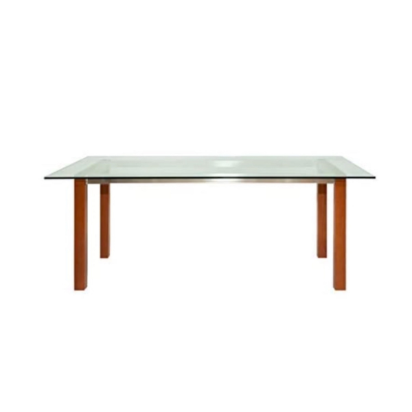Puro rectangular table in crystal and cherry by Kristina Lassus, Zanotta image