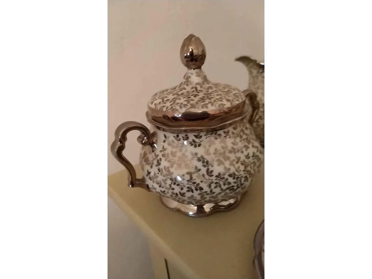 Vintage porcelain and silver tea set (1960s) 2