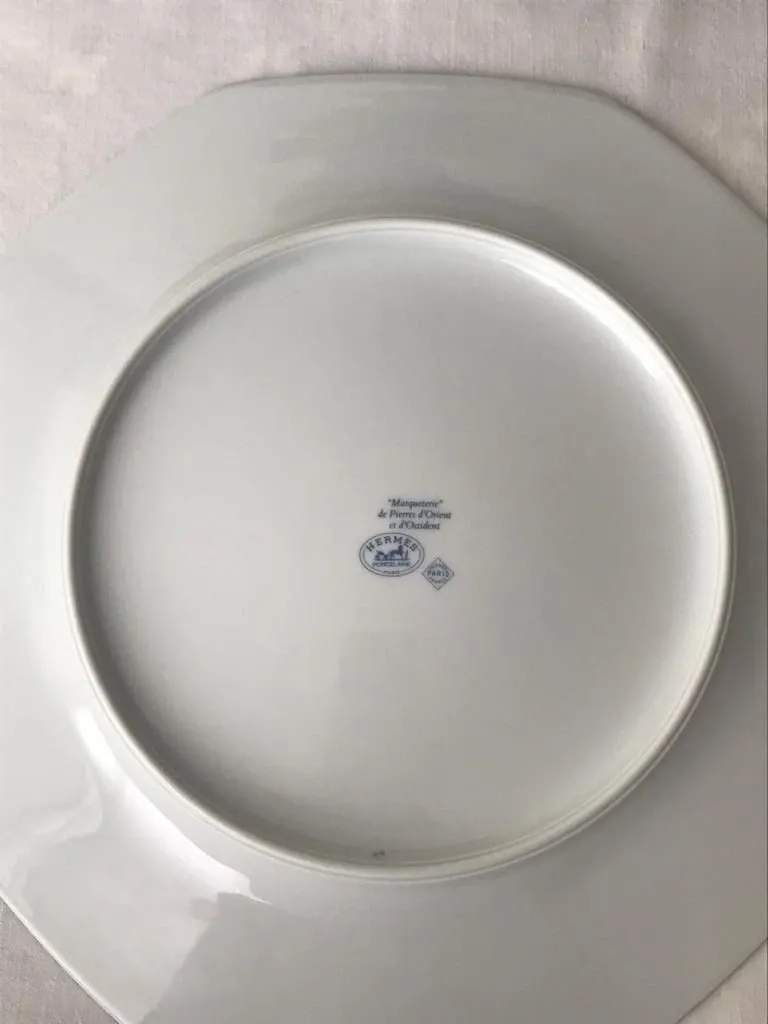 Set 4 piatti da portata e 4 da dessert Marqueterie, Hermes 1