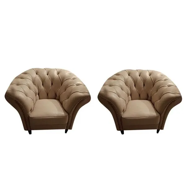 Set of 2 Chester armchairs in leather, Valdichienti image