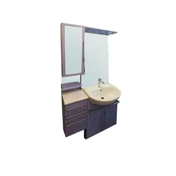 Sistema arredo bagno con specchio e lavabo (viola), Cima image