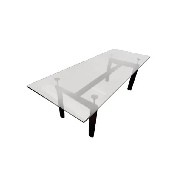 Iconic LC6 table in glass and steel (anthracite), Cassina image