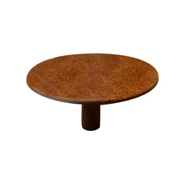 Round vintage table with red marble column image