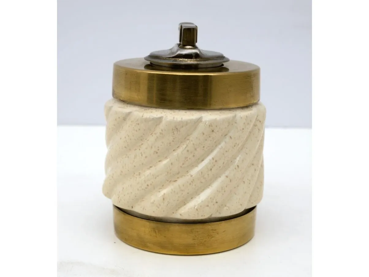 Accendino da tavolo in ottone e ceramica, Tommaso Barbi 3