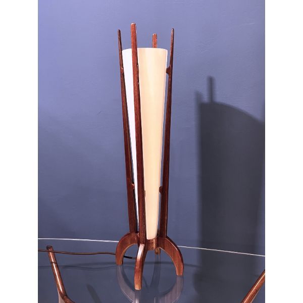 Danish wooden table lamp, image